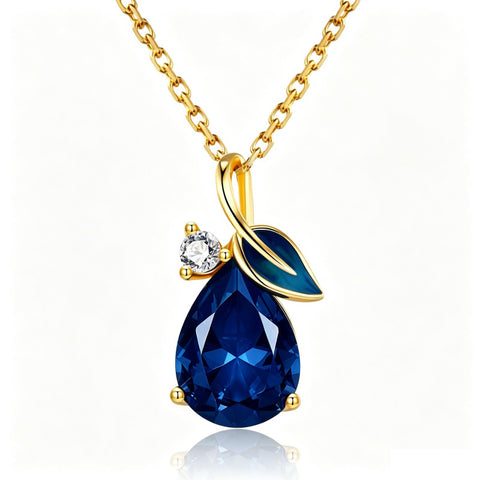 14K Gold Plated  Teardrop Birthstone Pendant Necklace Birthday Gifts for Women