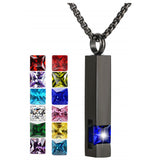 Stainless Steel Birthstones Cross Urn Necklaces for Ashes