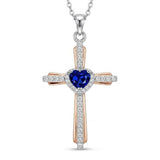 14K Gold Plated Birthstone Cross Necklace for Women  Protection Jewelry