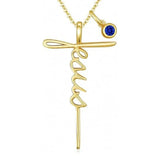 14K Gold Plated Birthstone Faith Cross Necklace for Women Christian Catholic Protection Jewelry