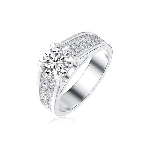 10K Gold 14K Gold 18K Gold Round Shaped Moissanite Couple & Round Ring for Men
