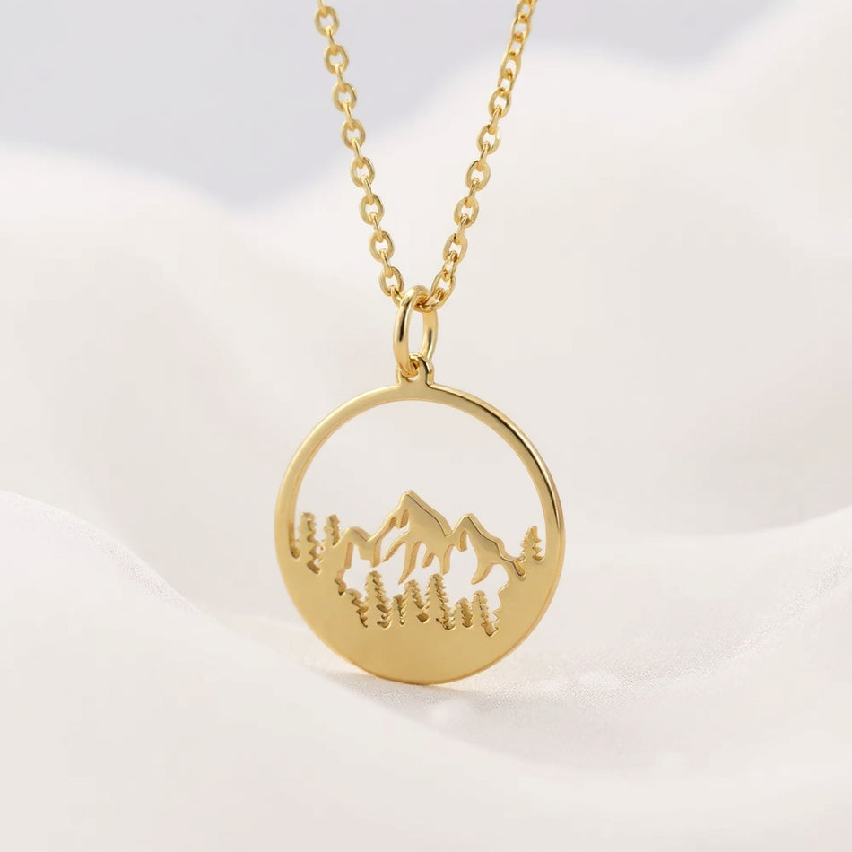 Sterling Silver Mountain Pendant Necklace