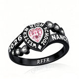 Sterling Silver Personalized Birthstone Engraved Class Rings for Women, College Senior High School Ring