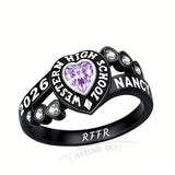 Sterling Silver Personalized Birthstone Engraved Class Rings for Women, College Senior High School Ring
