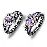Copper Personalized Birthstone Engraved Class Rings for Women, College Senior High School Ring