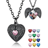 Copper Personalized Bitrthstone Photo Heart Pendant Necklace