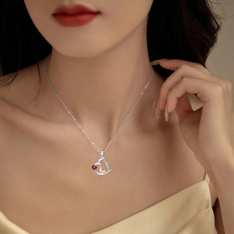 14K Gold Birthstone Corgi Pendant Necklace