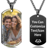 Stainless Steel  Personalized Photo Pendant Necklace for Men
