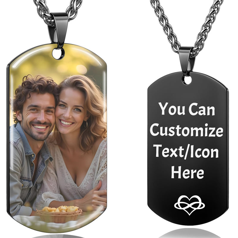 Stainless Steel  Personalized Photo Pendant Necklace for Men