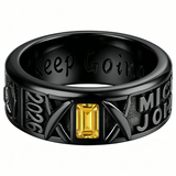 Sterling Silver 10K 14K 18K Gold Personalized Birthstone Engraved Class Ring for Men