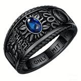 Sterling Silver 10K 14K 18K Gold Custom Birthstone Pattern Class Ring for Men