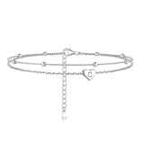 Sterling Silver 26 initials Single Layer Charm Anklet