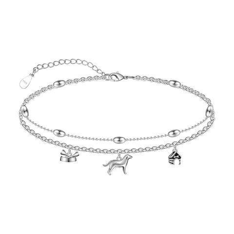 Sterling Silver Multi-layered Animal Anklet