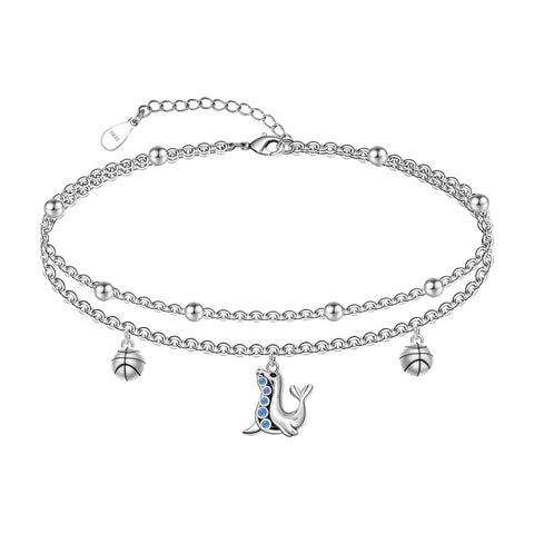 Sterling Silver Multi-layered Animal Anklet