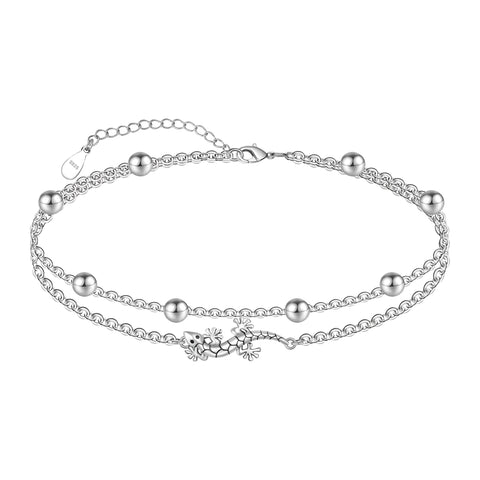 Sterling Silver Multi-layered Animal Anklet