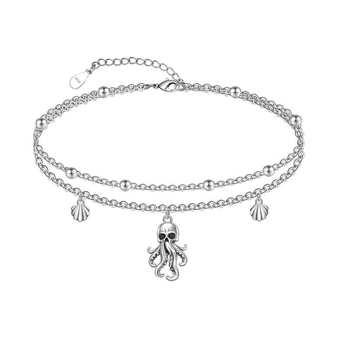 Sterling Silver Multi-layered Animal Anklet