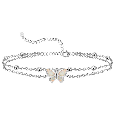 Sterling Silver Multi-layered Animal Anklet