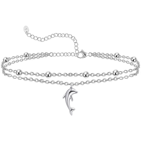 Sterling Silver Multi-layered Animal Anklet