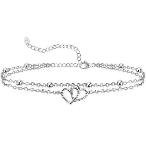 Sterling Silver Multi-layered Animal Anklet