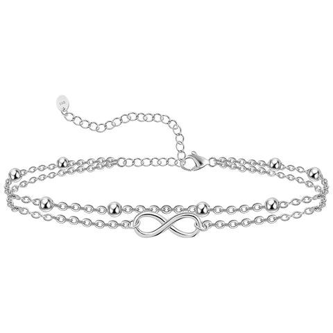 Sterling Silver Multi-layered Animal Anklet