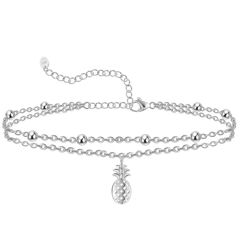 Sterling Silver Multi-layered Animal Anklet