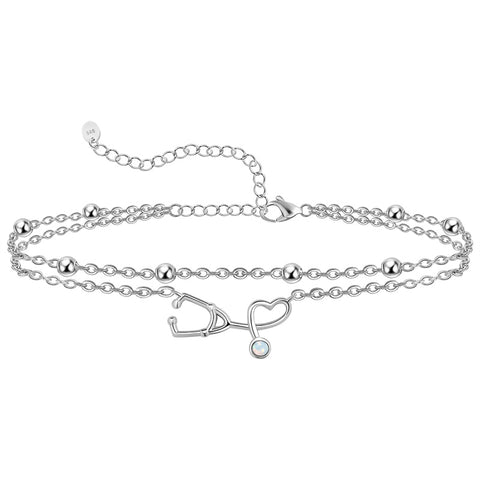 Sterling Silver Multi-layered Animal Anklet