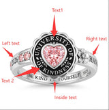 Sterling Silver Birthstone Graduation Class Ring for Women