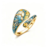 Sterling Silver Turquoise Hummingbird Butterfly Sunflower Adjustable Spoon Ring