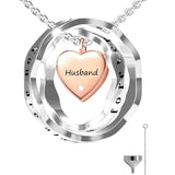 Sterling Silver Heart Urn Necklace For Ashes With Engraved