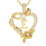 14K Gold Plated Initial Heart Pendant  Necklace Gift for Women Anniversary for Her