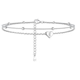 Sterling Silver 26 initials Single Layer Charm Anklet