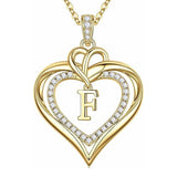 14K Gold Plated Initial Double Heart Pendant Necklace Anniversary Birthday Gifts for Women