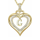 14K Gold Plated Initial Double Heart Pendant Necklace Anniversary Birthday Gifts for Women