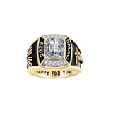 Sterling Silver Personalized  Birthstone Engraved Class Ring Graduation Jewelry