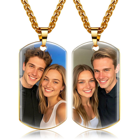 Stainless Steel  Customized Photo Pendant Necklace for Men