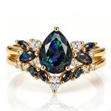 Sterling Silver 10K  14K  18K  Gold Personalized Engraved Black Opal Engagement Wedding Promise Ring for Her