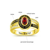 Sterling Silver 10K Gold 14K Gold 18K Gold Personalized Birthstone Engraved Class Ring Graduation Ring