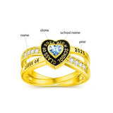 Sterling Silver 10K Gold 14K Gold 18K Gold Personalized Birthstone  Class Ring for Graduates