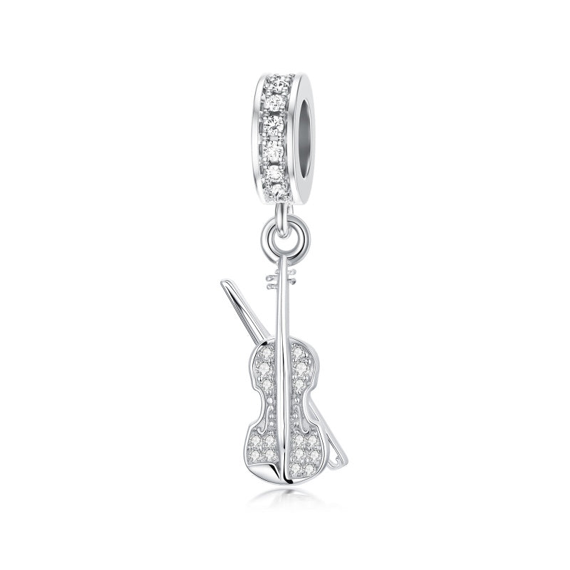 Sterling Silver Music Note Guitar  Piano  Violin  Drum Set Flute Harp Saxophone Charm Beads