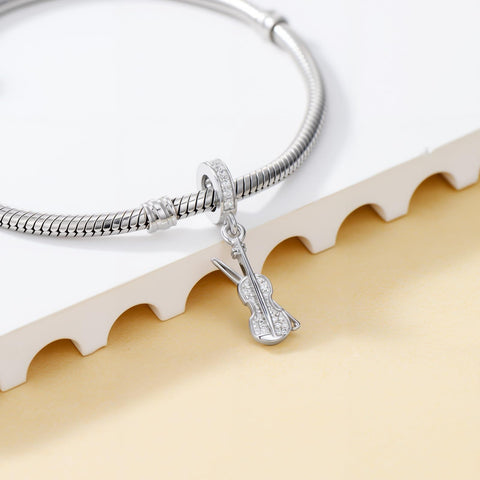 Sterling Silver Music Note Guitar  Piano  Violin  Drum Set Flute Harp Saxophone Charm Beads