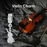 Sterling Silver Music Note Guitar  Piano  Violin  Drum Set Flute Harp Saxophone Charm Beads
