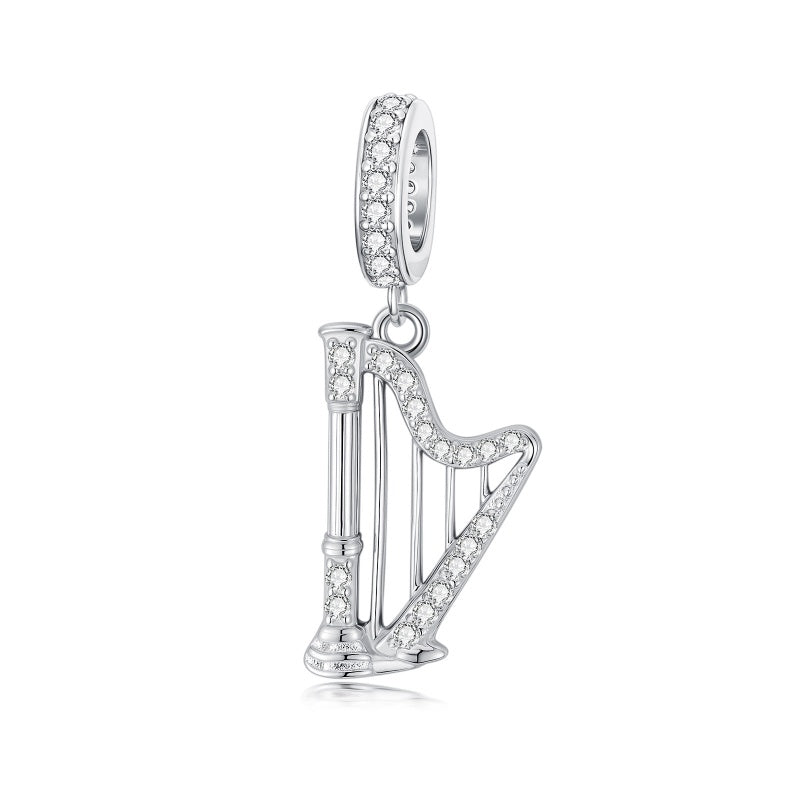 Sterling Silver Music Note Guitar  Piano  Violin  Drum Set Flute Harp Saxophone Charm Beads