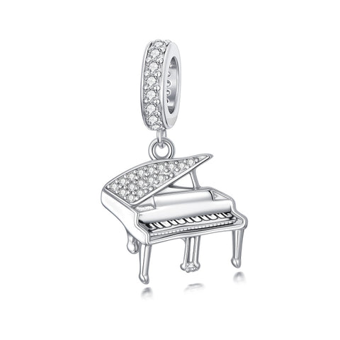 Sterling Silver Music Note Guitar  Piano  Violin  Drum Set Flute Harp Saxophone Charm Beads