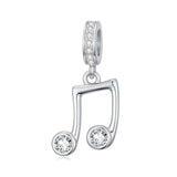 Sterling Silver Music Note Guitar  Piano  Violin  Drum Set Flute Harp Saxophone Charm Beads
