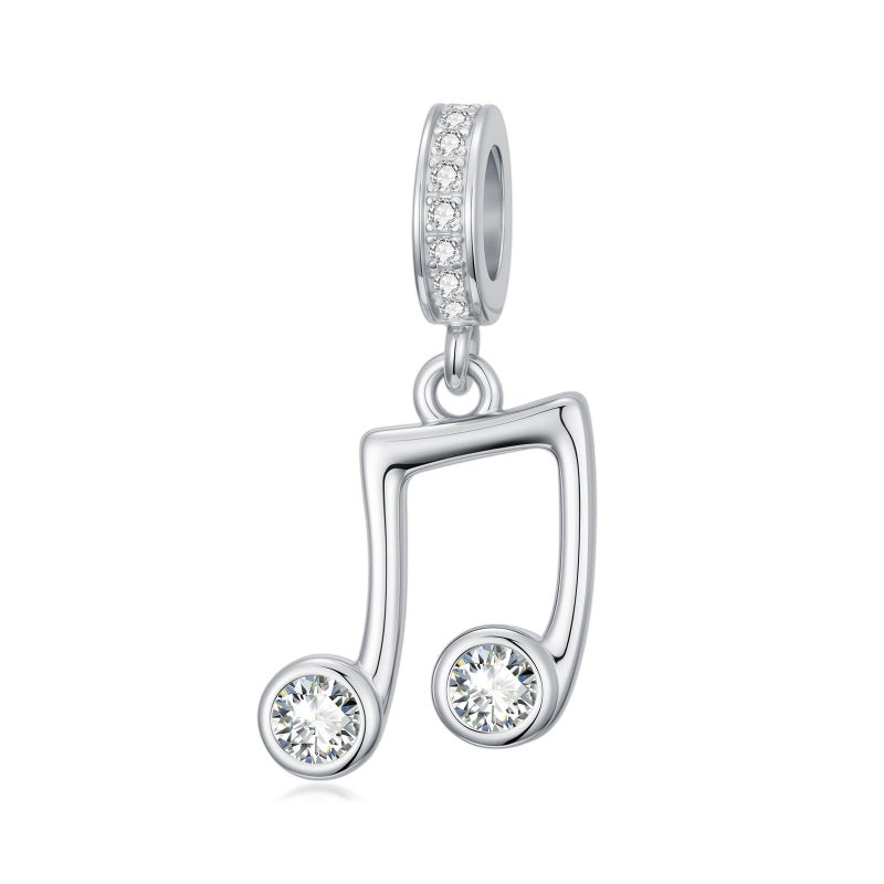 Sterling Silver Music Note Guitar  Piano  Violin  Drum Set Flute Harp Saxophone Charm Beads