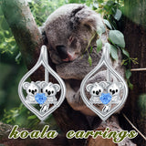 Sterling Silver Koala Leverback Earrings