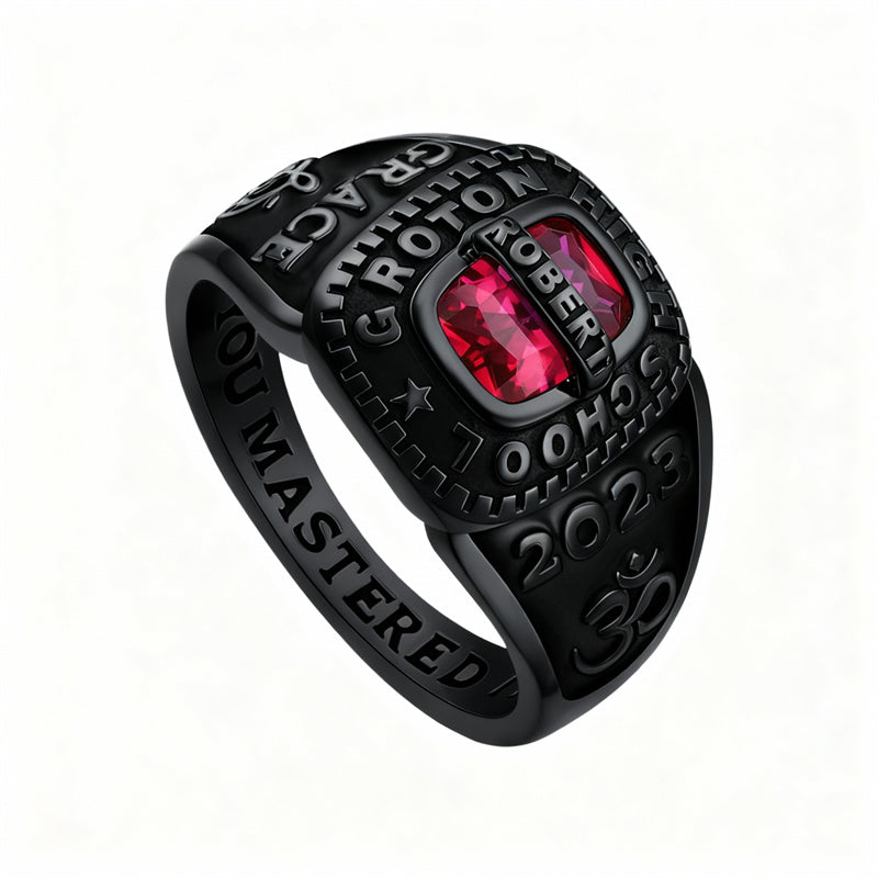 Sterling Silver Personalized Engraved  High School College Ring