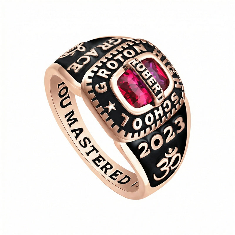Sterling Silver Personalized Engraved  High School College Ring
