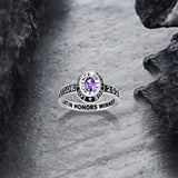 Sterling Silver Personalized Birthstone Engraved Class Ring Graduation Gifts for Women