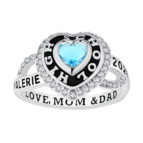 Sterling Silver Custom  High School College Graduation Class Ring Graduation Gifts for Women